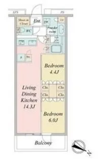 ブランシエスタ目黒中央町【3階】の間取り