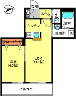ブラン ノワール【1階】の間取り
