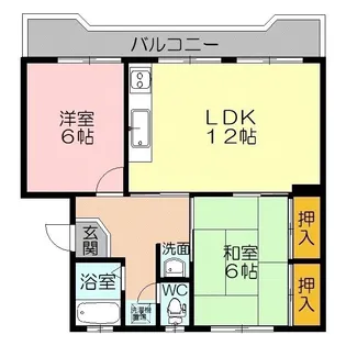 ポイント新開ハイツ【1階】の間取り