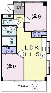 セレッソ宇茂佐【4階】の間取り