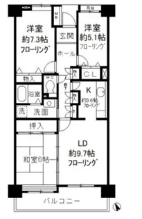 コーポレート小金井梶野通り1号棟【5階】の間取り