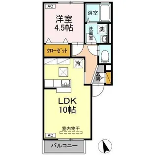 徳島県徳島市沖浜町明治開【アパート】の間取り