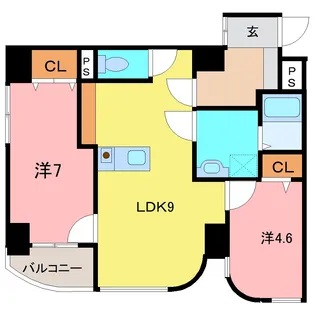ビバリーマンション【6階】の間取り