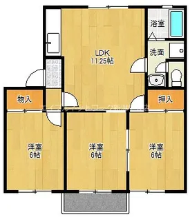 プリオール女池D棟【2階】の間取り