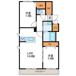 ル・ノール桑園【1階】の間取り