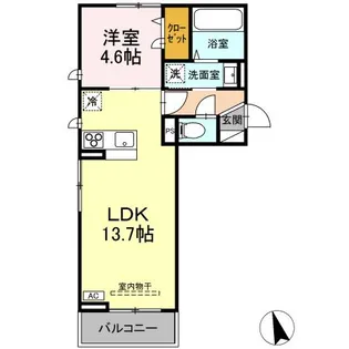 スカイハイ天神町【2階】の間取り