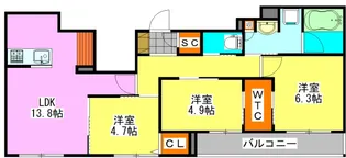 グレイスペア【3階】の間取り