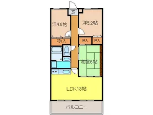 ソレア-ドうねの【4階】の間取り