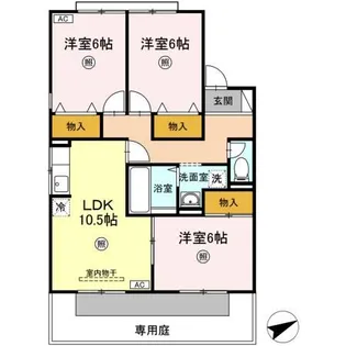 セジュールサバス E棟【1階】の間取り