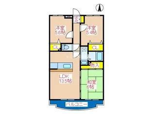 グリーンヒルズIV【2階】の間取り