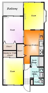 アドバンス由良【1階】の間取り