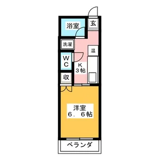 白鳳ハイツ【1階】の間取り