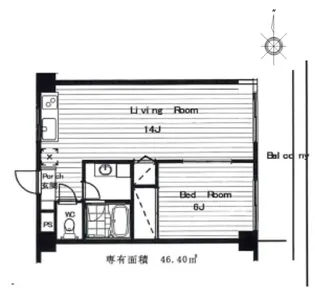 白金グレースマンション【4階】の間取り