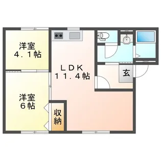 コーポ マーメードC【1階】の間取り