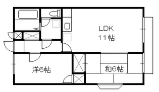 シャンハイツ北与野【1階】の間取り