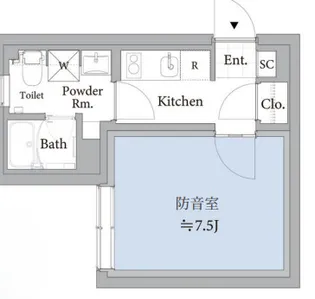 【防音マンション】ASTILE studio 練馬平和台【2階】の間取り