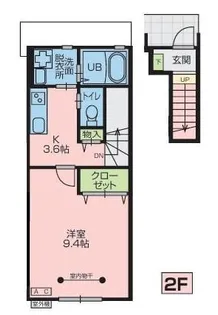 K B棟【2階】の間取り