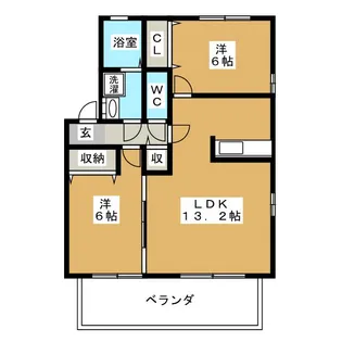 リブェールコートA棟【1階】の間取り