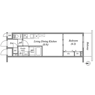 プライムガーデン若木【3階】の間取り