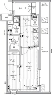 仮称)PREMIUMCUBE世田谷【2階】の間取り
