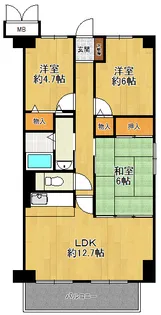 ソルジェンテ逆瀬川【4階】の間取り