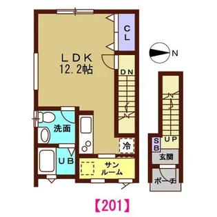 La Cachette(ラ カシェット)【2階】の間取り