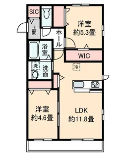 フローラルコートE【2階】の間取り