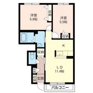 エンジェルA【1階】の間取り