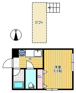 畳屋町ハイツ【2階】の間取り