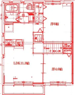 ジュネス和田山G【2階】の間取り