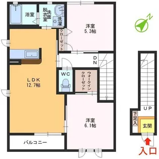 ラヴェルヴィルE・F棟【2階】の間取り