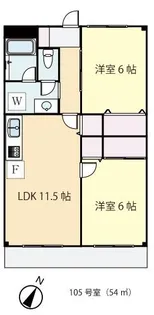 鎌田マンション【1階】の間取り
