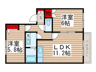 サンフレンドハイツF【2階】の間取り
