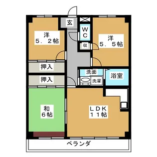 エヴァグリーン【2階】の間取り