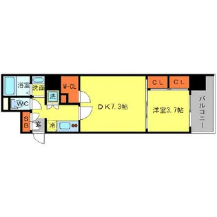 AFFLUENCE難波【3階】の間取り