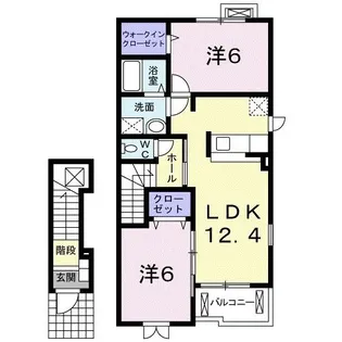 ソレアードS【2階】の間取り