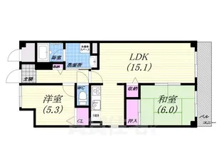 クオリティ西芦屋2【2階】の間取り