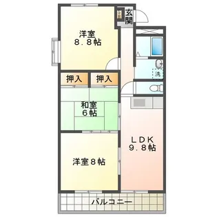 エクスクリエ桜橋【2階】の間取り