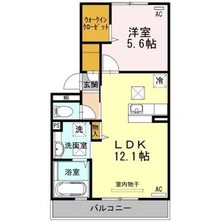 ベルヴィル カメリアVI【1階】の間取り