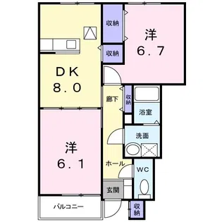 エトワール・M I【1階】の間取り