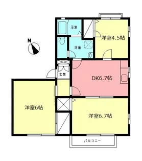 ラークヒルズ五月台B【2階】の間取り