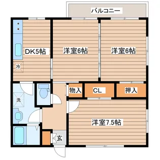 クレスト南仙台II【2階】の間取り