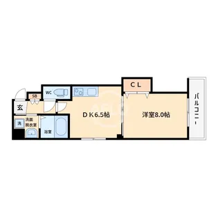 カシェット本町橋【4階】の間取り