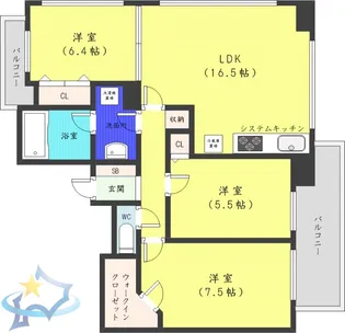 コンフォリア札幌植物園【11階】の間取り