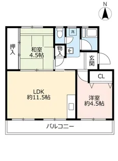UR桃山南【5階】の間取り