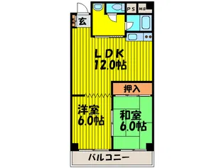 コンフォ-ル見浪【4階】の間取り