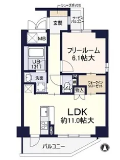 レシェンテ西梅田【6階】の間取り