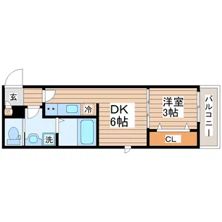 【新築】ガス割 プログレス河原町【1階】の間取り