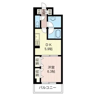 エスポワール下馬【4階】の間取り