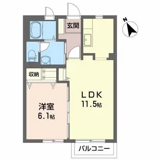 アムールA【1階】の間取り